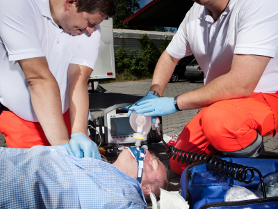 A dedicated paramedic undergoing ACLS training, showcasing the commitment to elevating pre-hospital emergency care expertise.